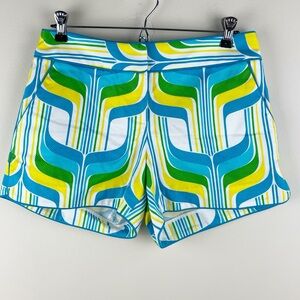 Elizabeth McKay SHORTS Yellow Blue Green Geometric Pattern